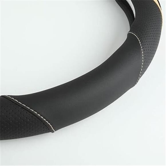 Car Steering Wheel Cover, Leather Steering Wheel Cover Beige Universal 14.5-15 - Picture 5 of 7